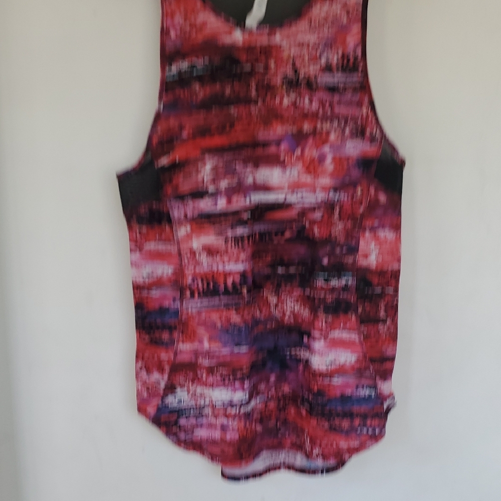 lululemon athletica Red-Pink Abstract Workout Tank